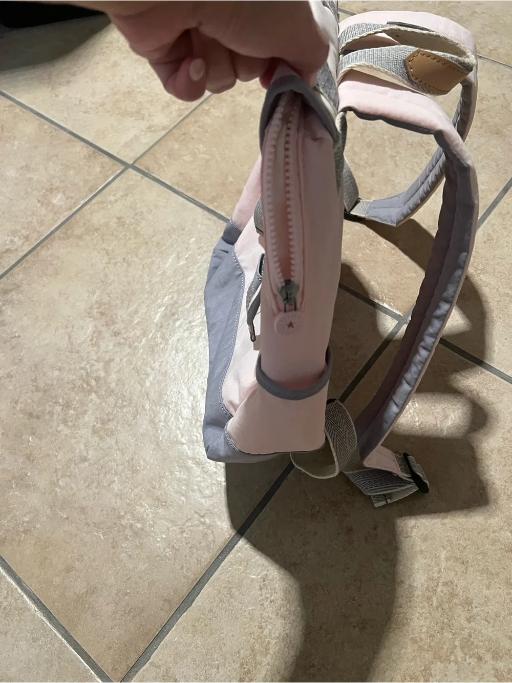 Kipling Pink and Gray Everyday Backpack